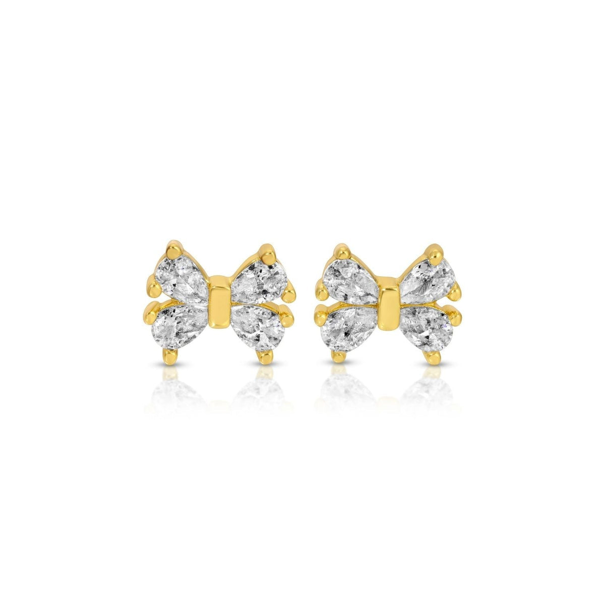 Splendid Iris - CZ Bow on Velvet, Gold