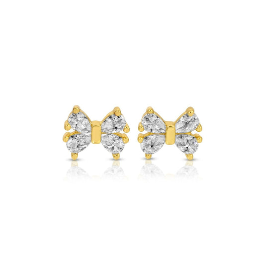 Splendid Iris - CZ Bow on Velvet, Gold
