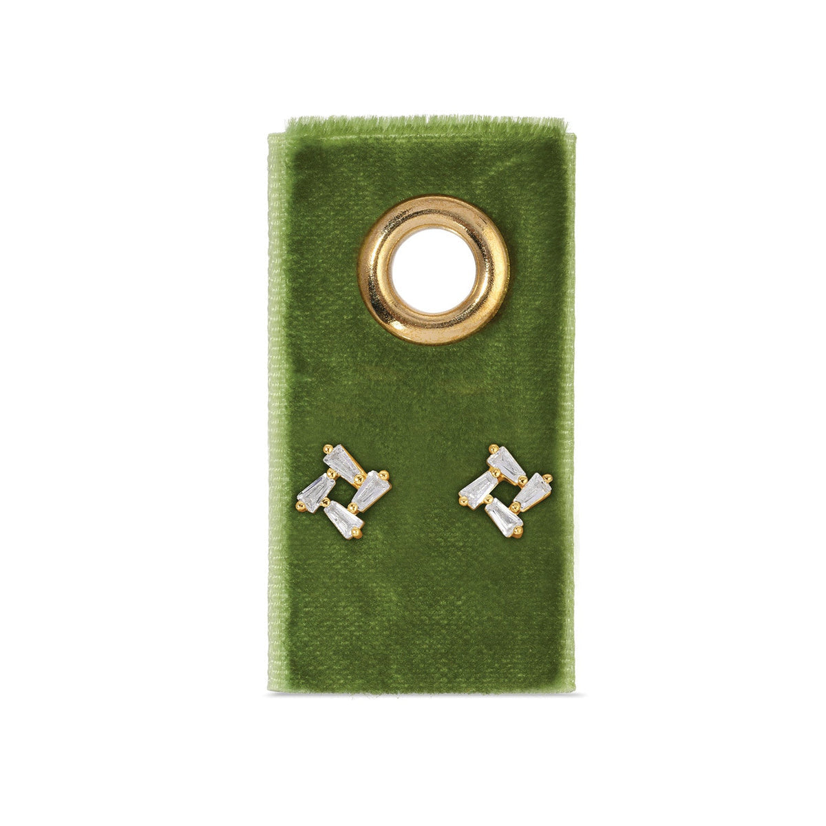 Splendid Iris - Baguette Cluster Studs on Velvet