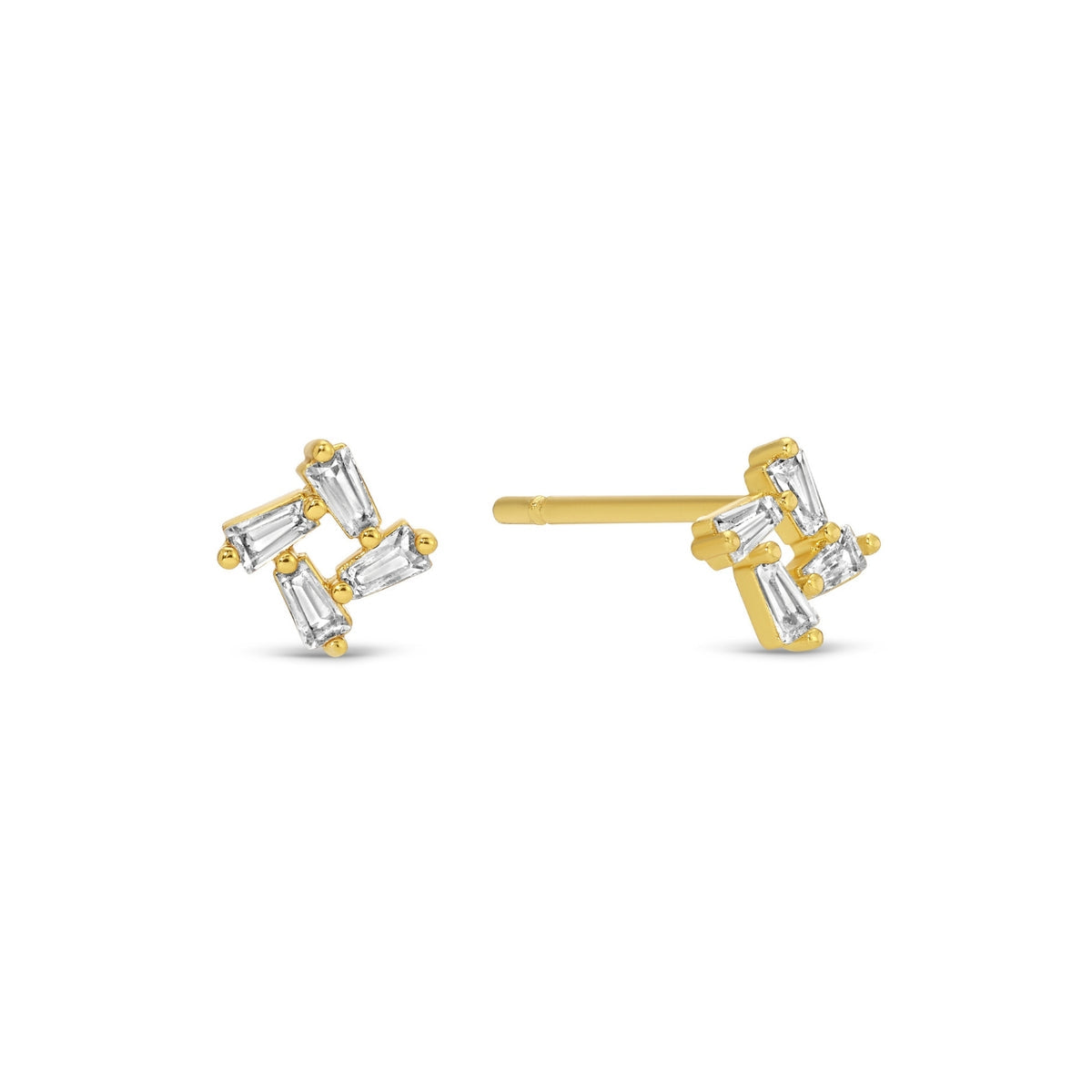 Splendid Iris - Baguette Cluster Studs on Velvet