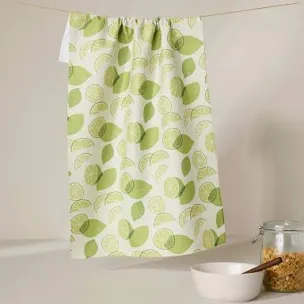 Geometry - Limes Tea Towel