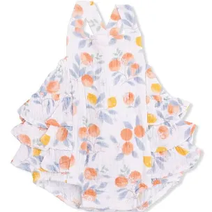 Angel Dear - Citrus Floral - Ruffle Sunsuit