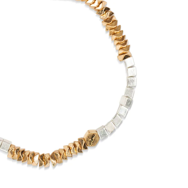 Scout Curated Wears - Mini Metal Stacking Bracelet - Geometric Beads/G/S