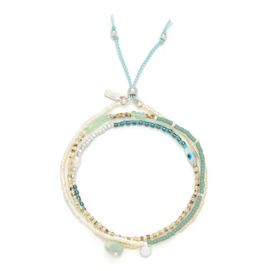 Scout Curated Wears - Mixed Media Wrap Bracelet/Necklace - Courage/Amazonite