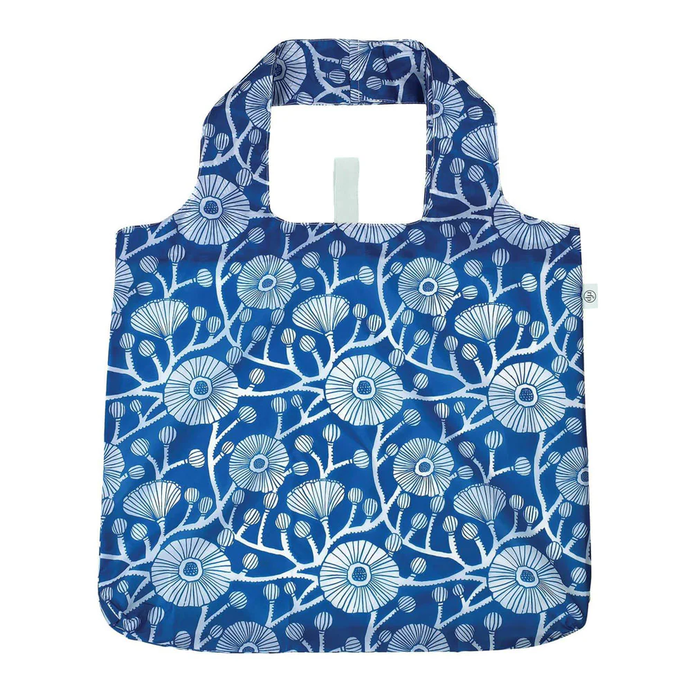 Rockflowerpaper - Camellia Blue Reusable Shopping Bag