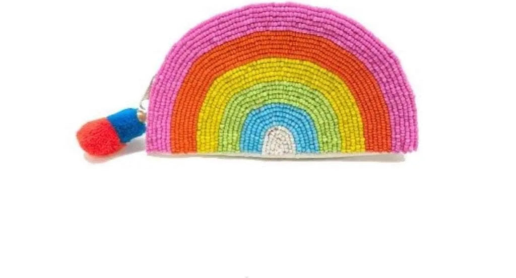 Rainbow Beaded Pouch