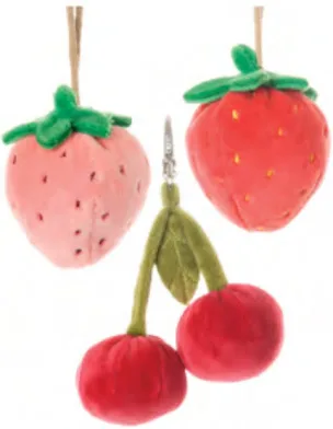 Strawberry (Red/Pink) and Cherry Bag Charms