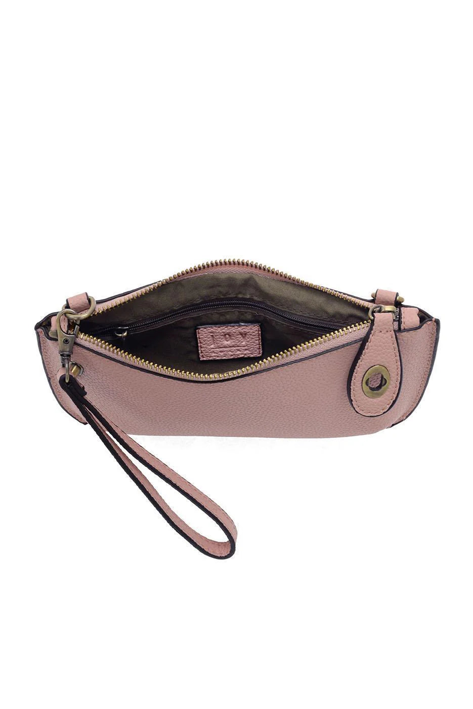 Pink Sand Mini Crossbody Wristlet Clutch