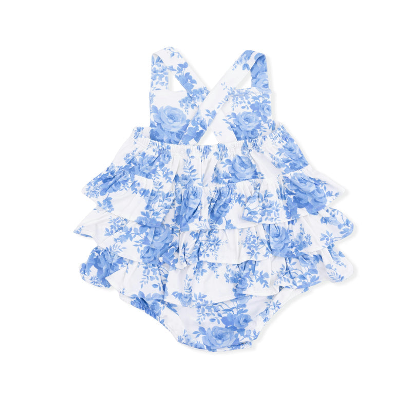 Dream Cottage Floral - Ruffle Cross Strap Sunsuit