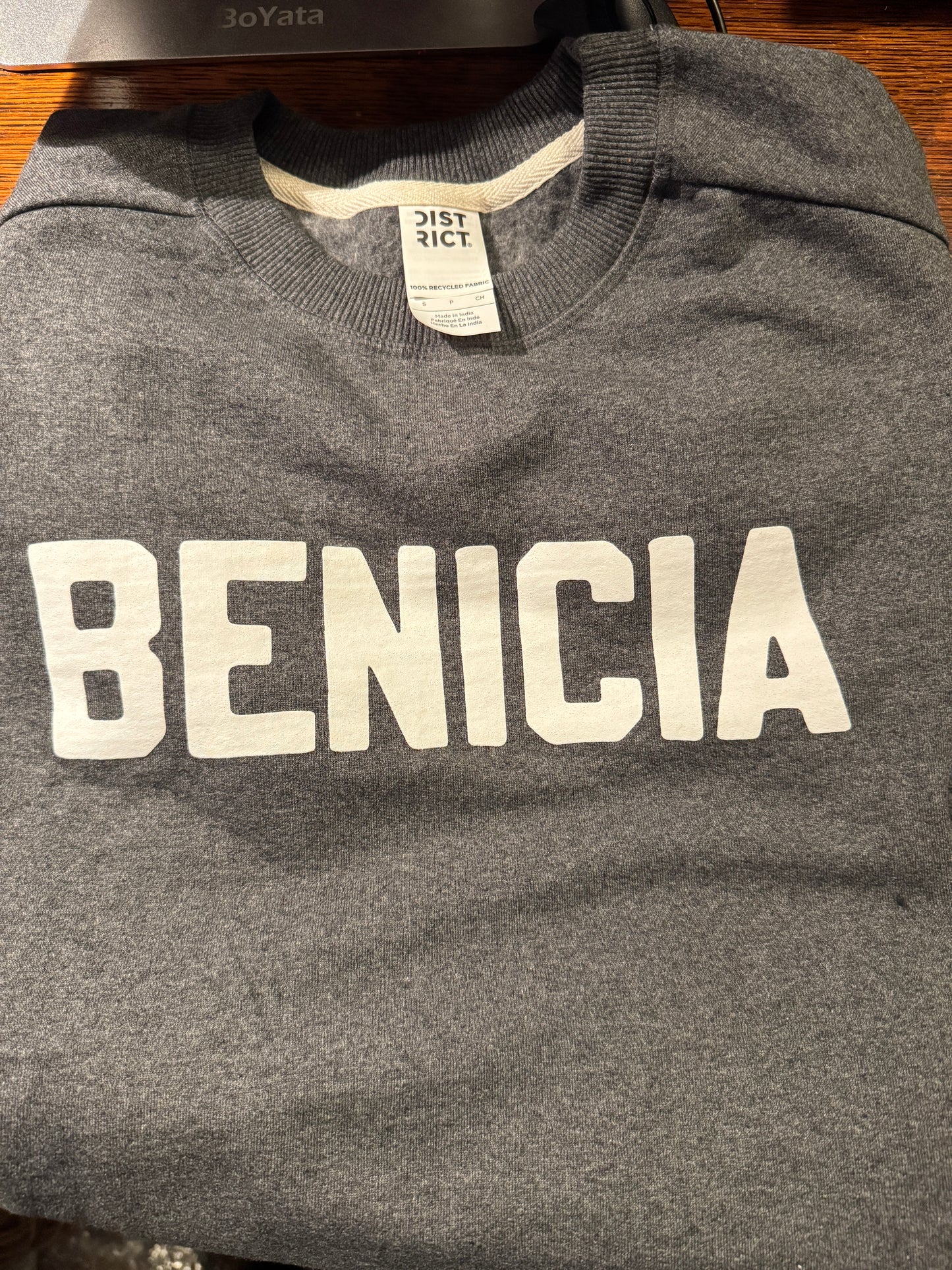 Benicia Grey Crewneck Sweatshirt