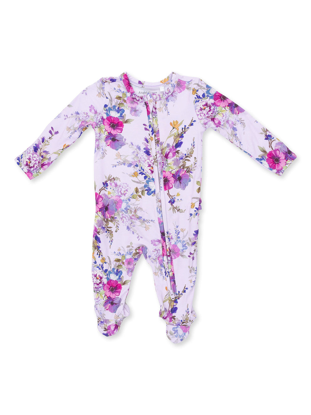 Dahlia Floral - 2-Way Ruffle Back Zipper Footie