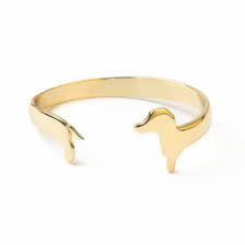 Abigail Dachshund Cuff Bracelet Brass