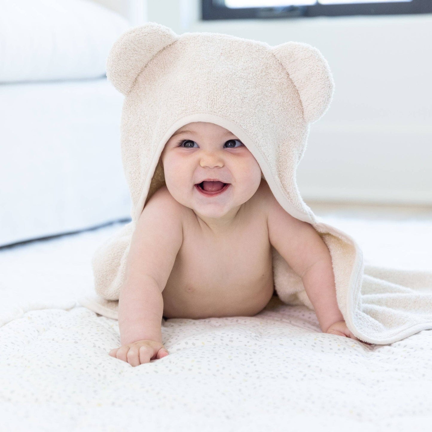 Hooded Towel + Wash Mitt Set Linen