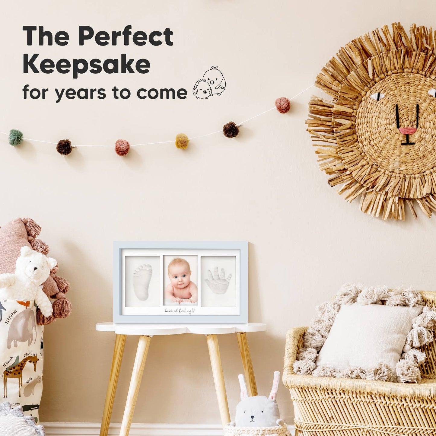 KeaBabies - KeaBabies Baby Handprint, Footprint Keepsake Duo Frame