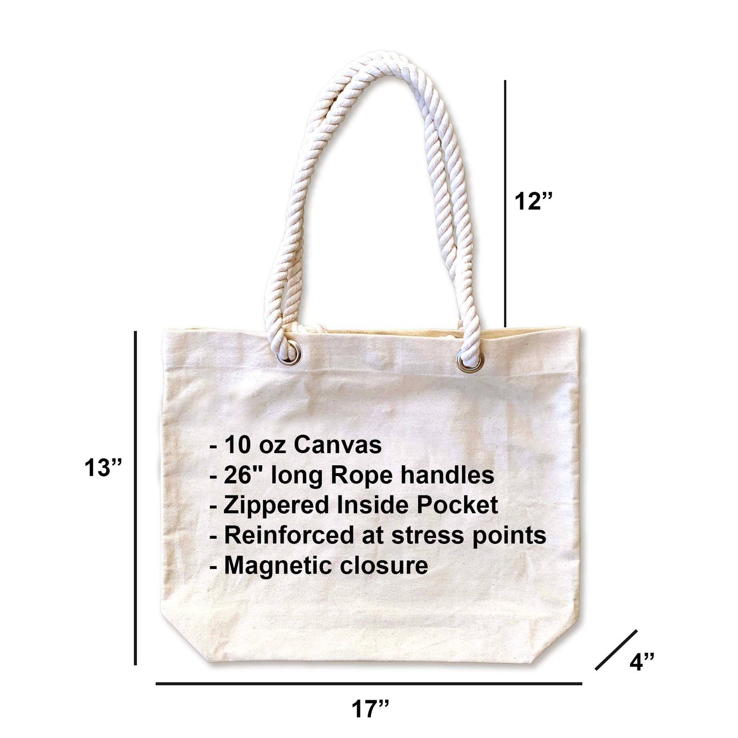 Benicia | CA Beach Tote Bag with Rope Handles