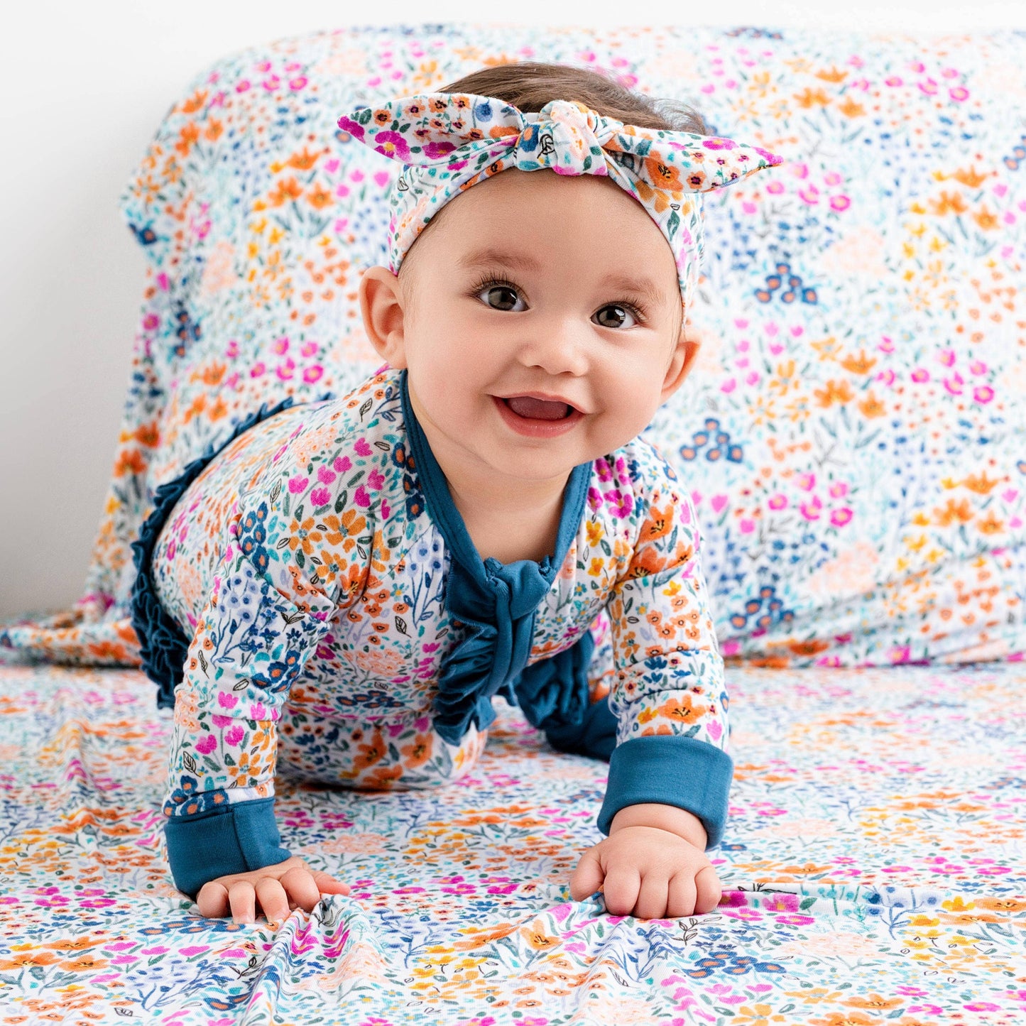 Jammie Session formerly Big Dreams Little Jammies - Whispering Wildflowers Ruffle Baby Bamboo Zipper Romper Pajamas–Unisex Toddler Sleepwear–Gender Neutral Baby Outfit–Newborn Gift–Boy girl Day Nightwear, kid clothing