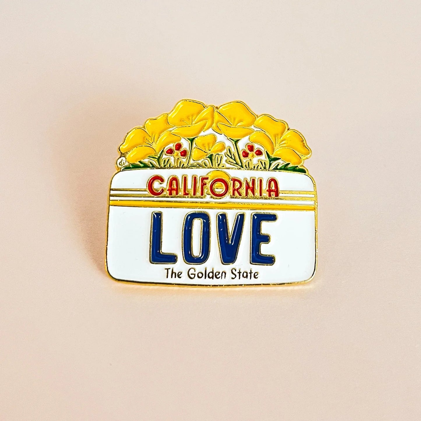 CA Love License Plate Enamel Pin