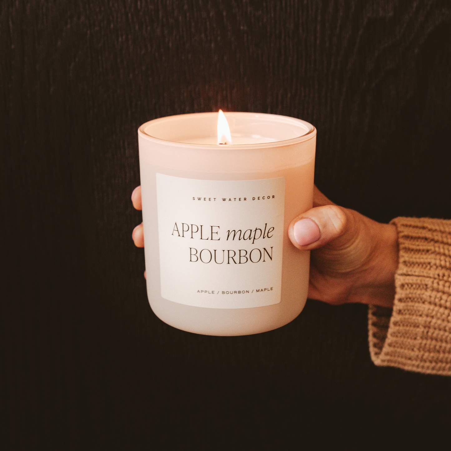 Sweet Water Decor - Apple Maple Bourbon 15 oz Soy Candle - Fall Decor