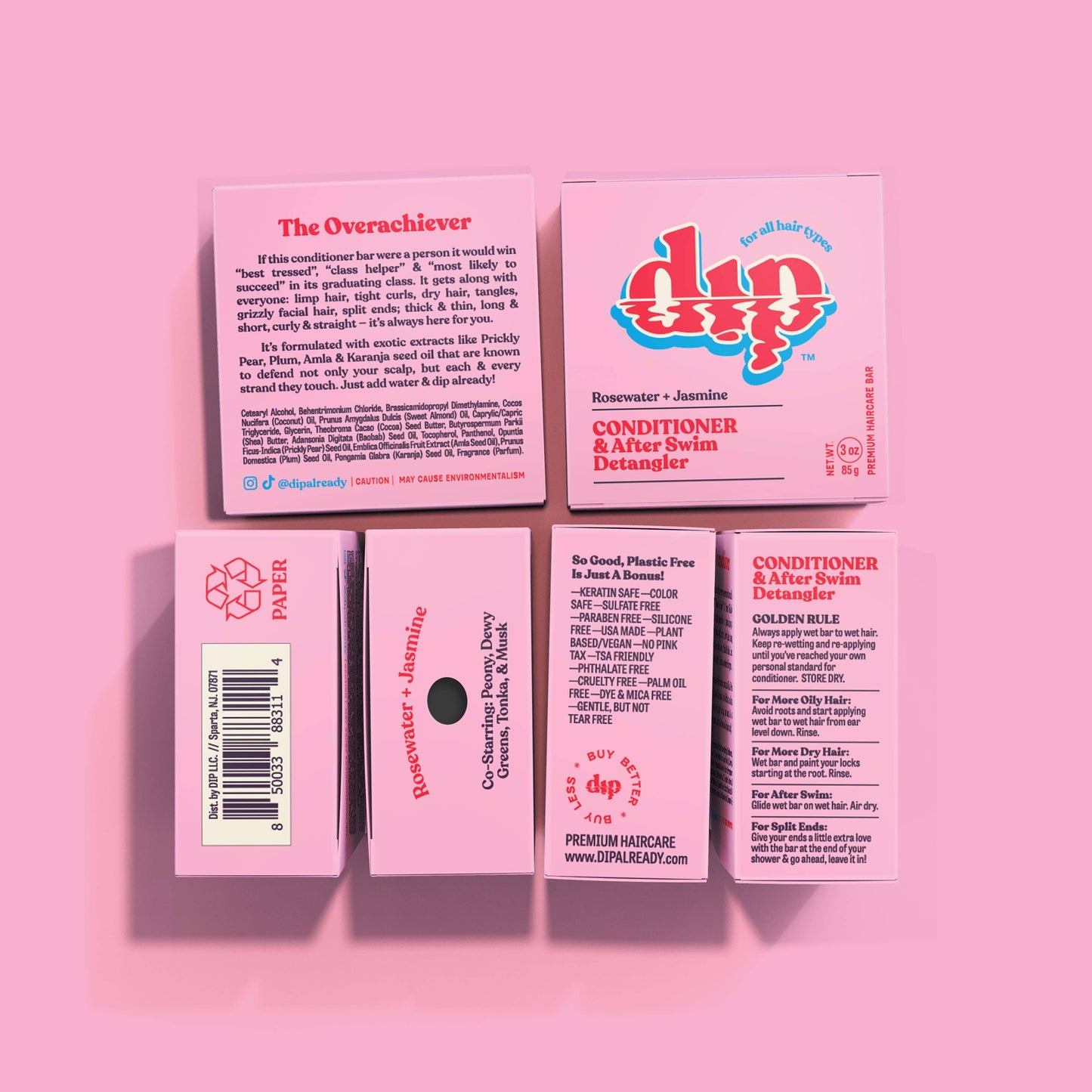 Dip - Conditioner Bar & After Swim Detangler - Rosewater & Jasmine: 3 oz / Rosewater & Jasmine