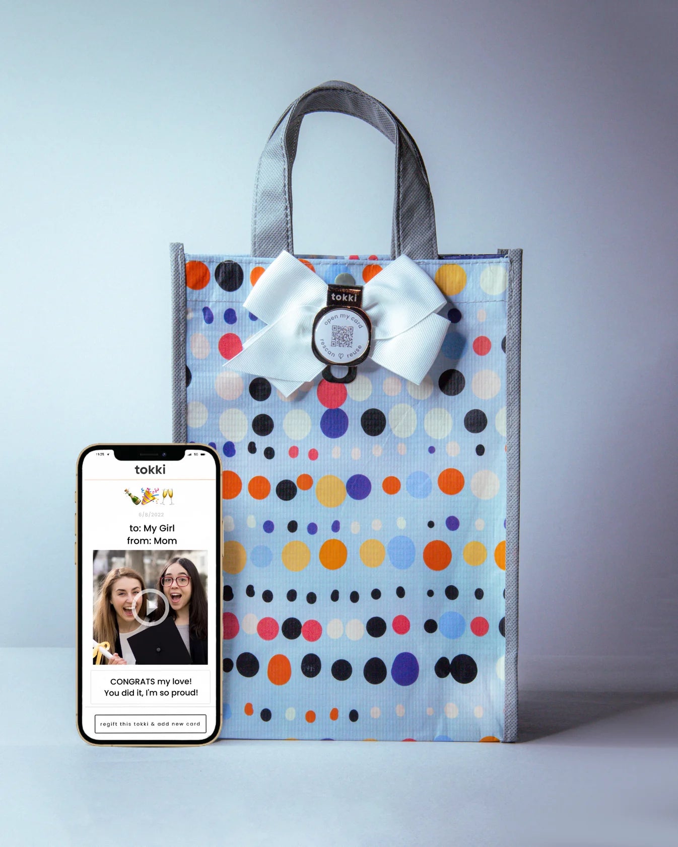 QR Code Video Message Gift Bag | Cheers | Medium Bag