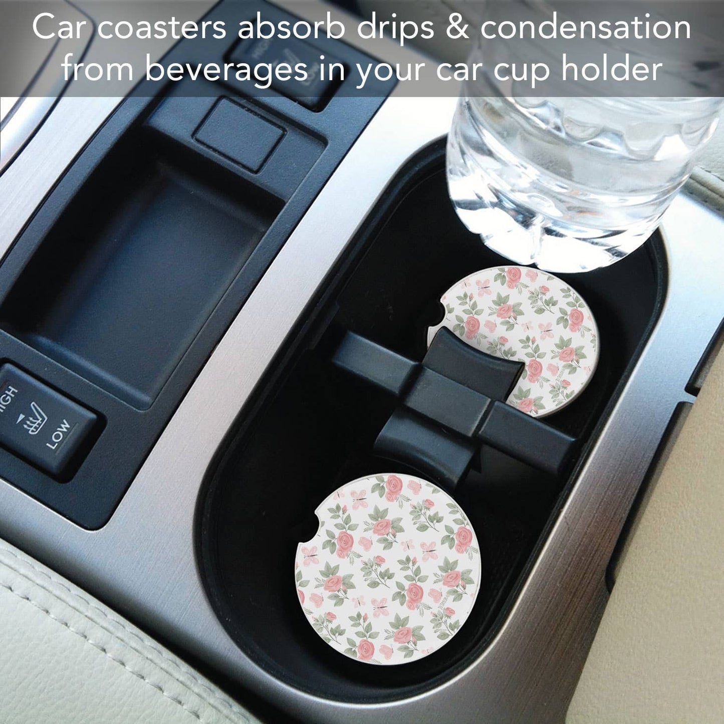 "Pretty Coquette" Single Packaged Stone Car Coaster