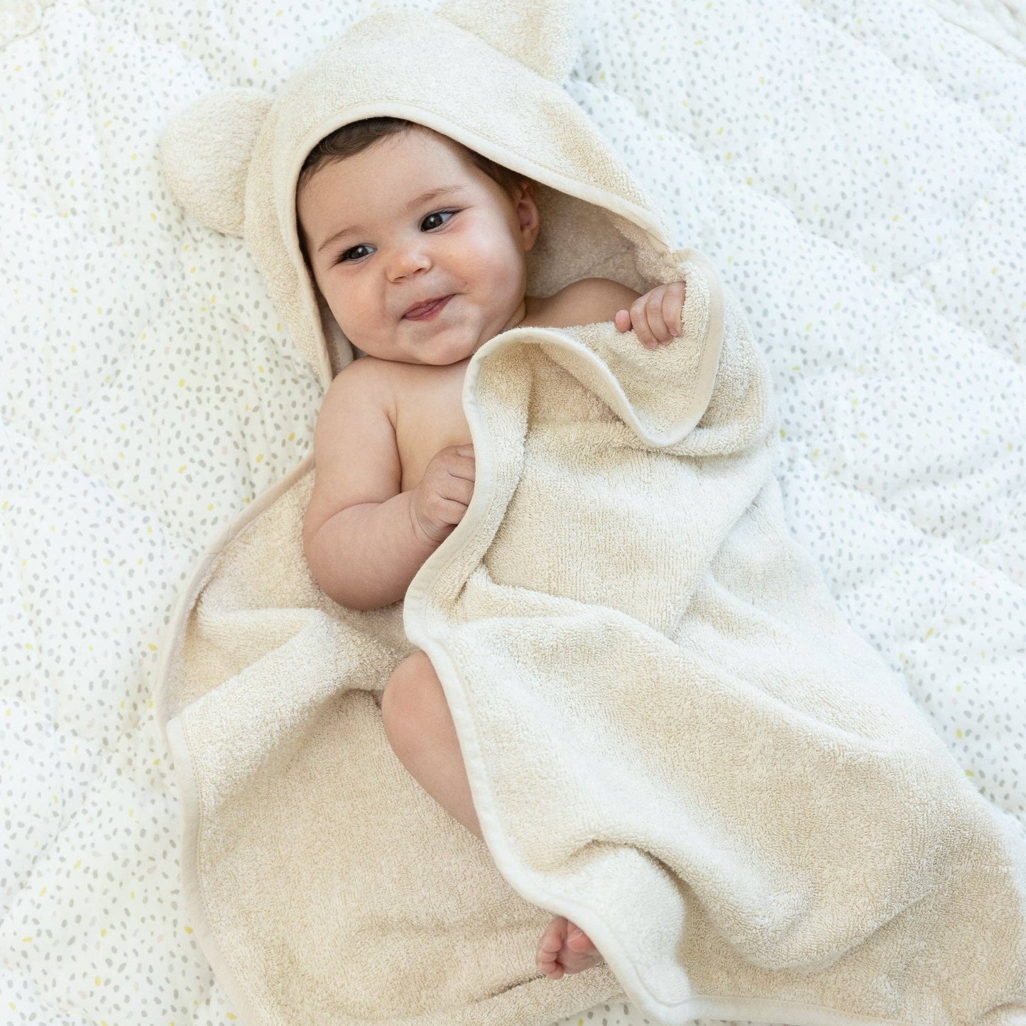 Hooded Towel + Wash Mitt Set Linen
