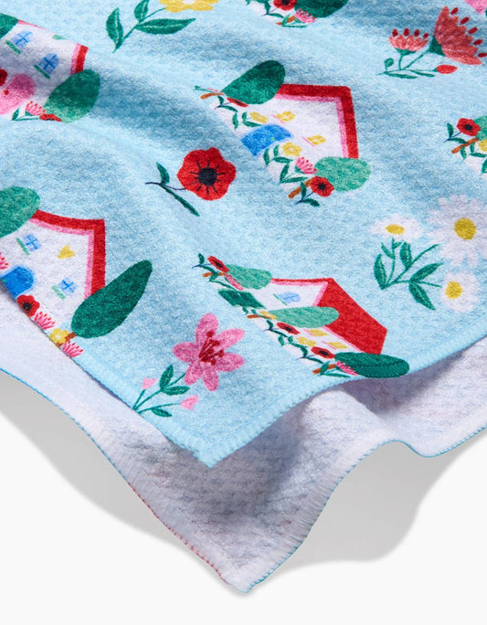 Geometry - Spring Houses Tea Towel