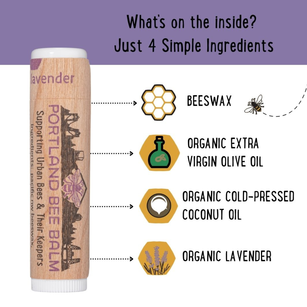 Portland Bee Balm - Lavender Organic Beeswax Lip Balm: 24-Count Display