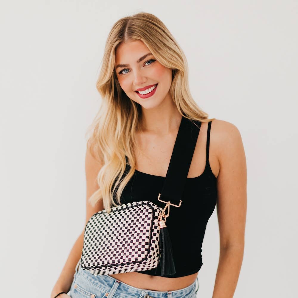 Woven Willow Camera Crossbody Bag