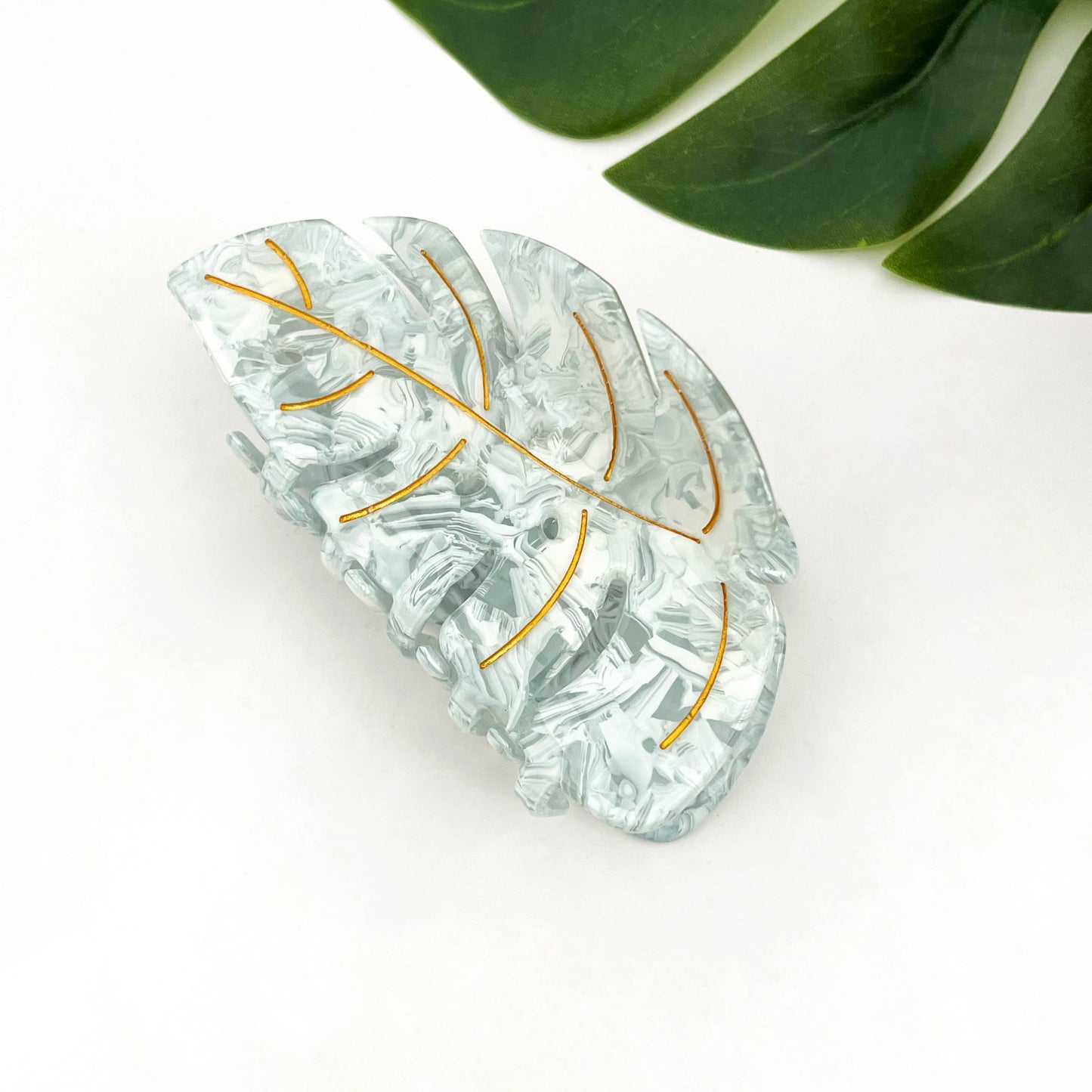 Tropical Monstera Leaf Hair Claw Clip