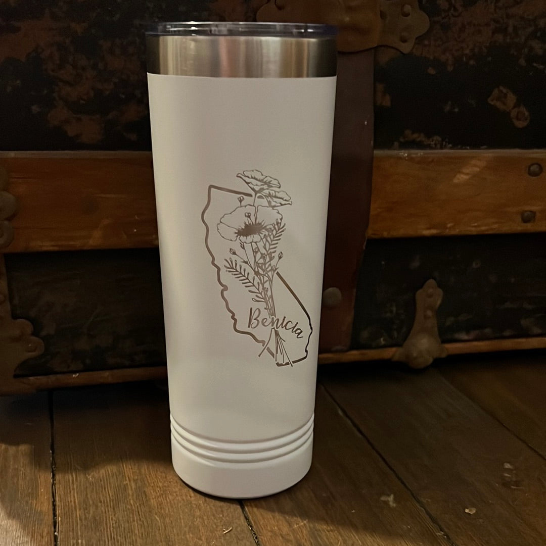 BENICIA | 22 oz Skinny Tumbler | CA State Poppy