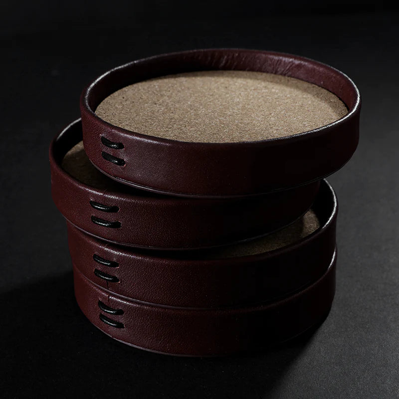 Leather Grain Coasters (Set of 4 or singles)
