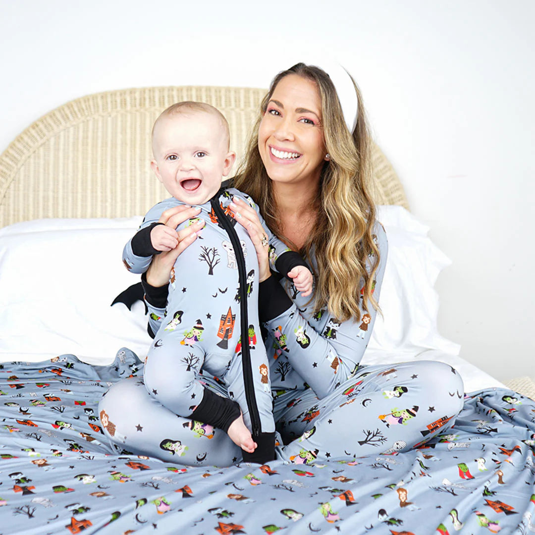 Monster Mash Halloween Bamboo Baby Convertible Footie Pajamas