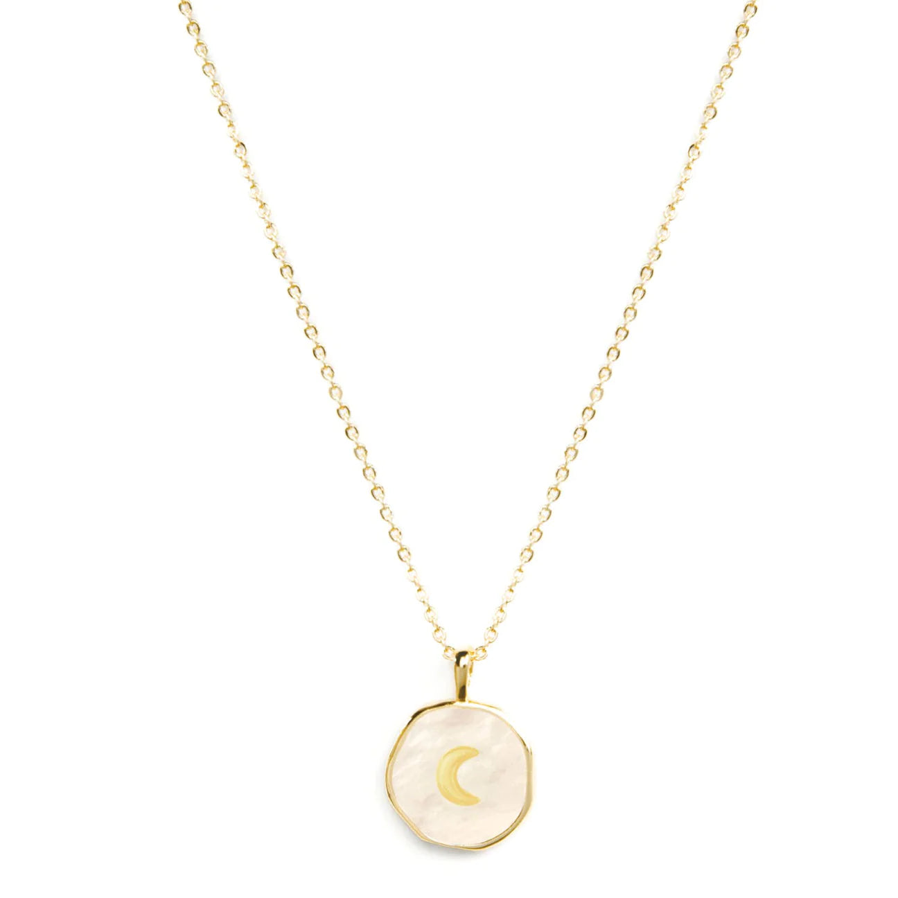 Shell with Inset Moon Pendant Necklace