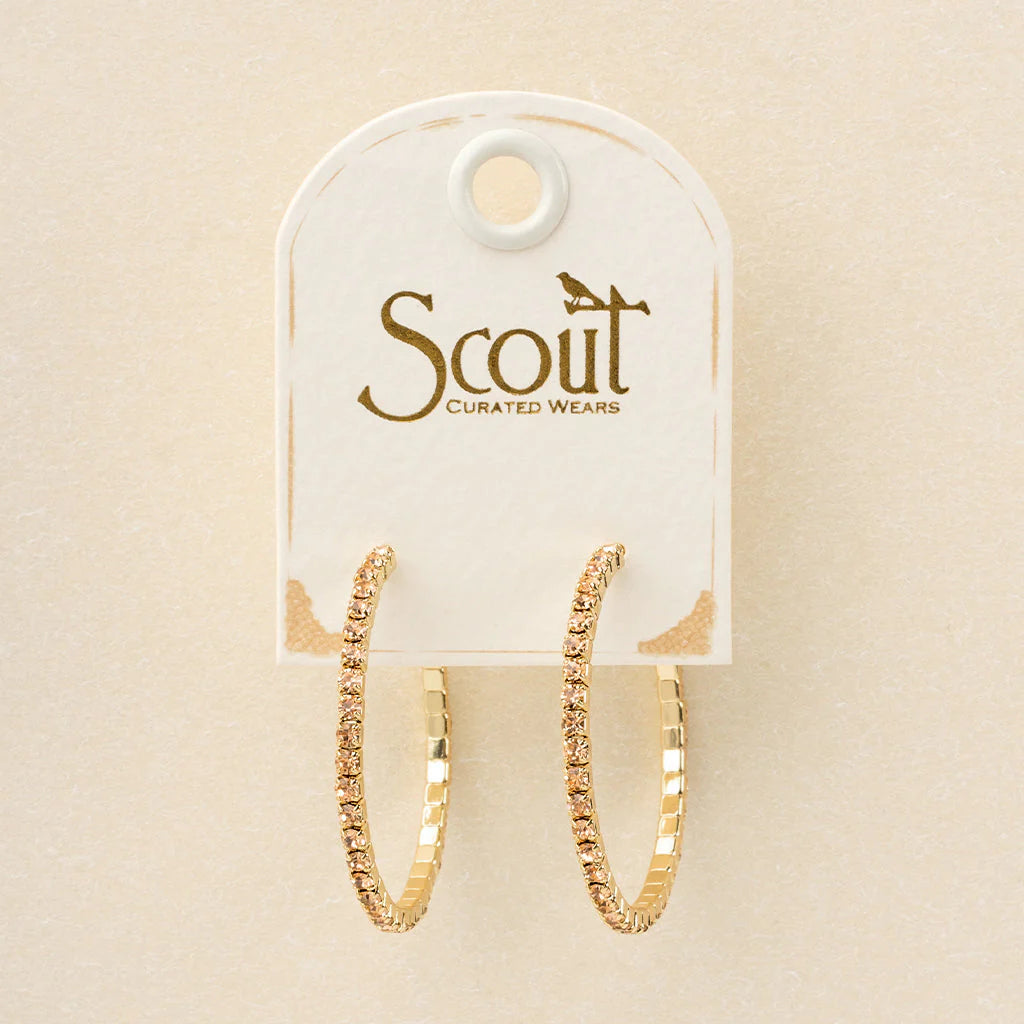 Sparkle Hoop Earrings | Champagne in Gold