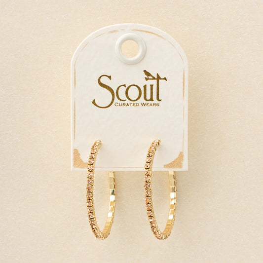 Sparkle Hoop Earrings | Champagne in Gold
