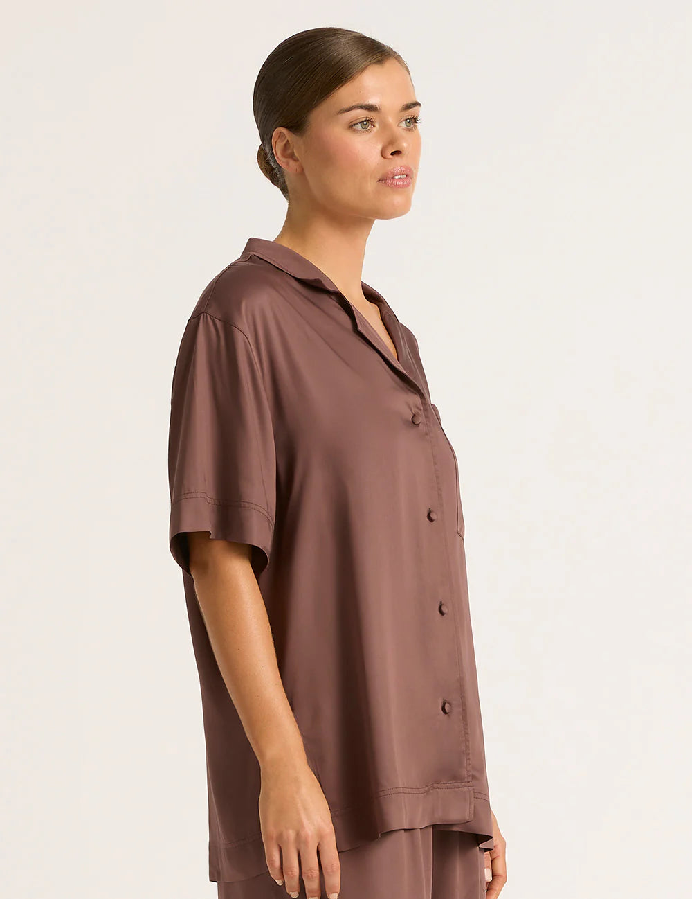 Vegan Silk Short Sleeve Sleep Shirt