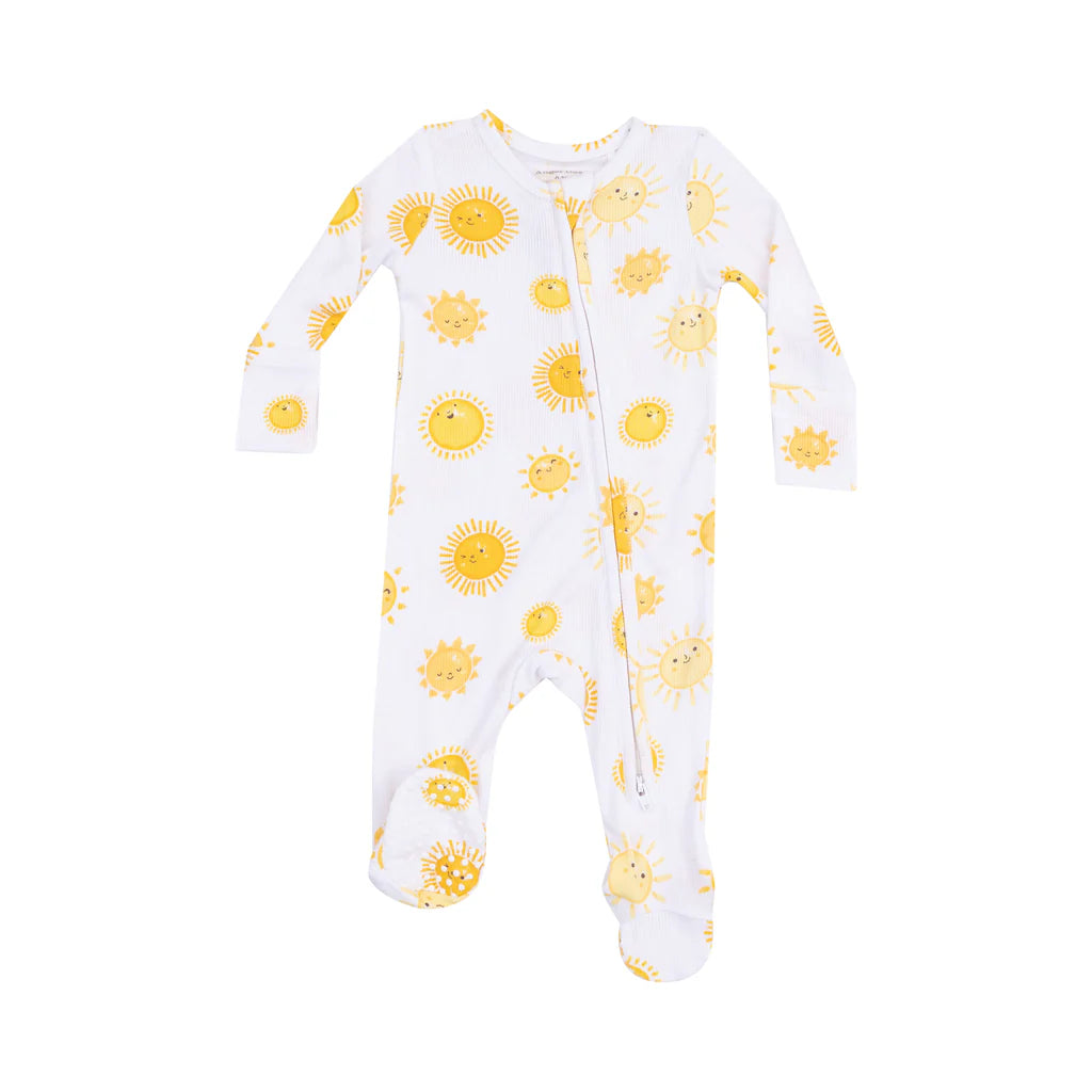 Happy Suns 2 Way Zipper Ruffle Back Footie