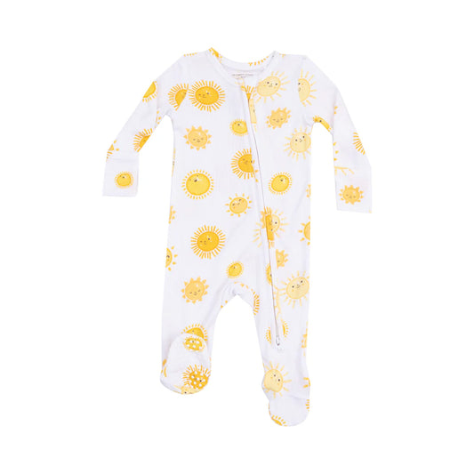 Happy Suns 2 Way Zipper Ruffle Back Footie