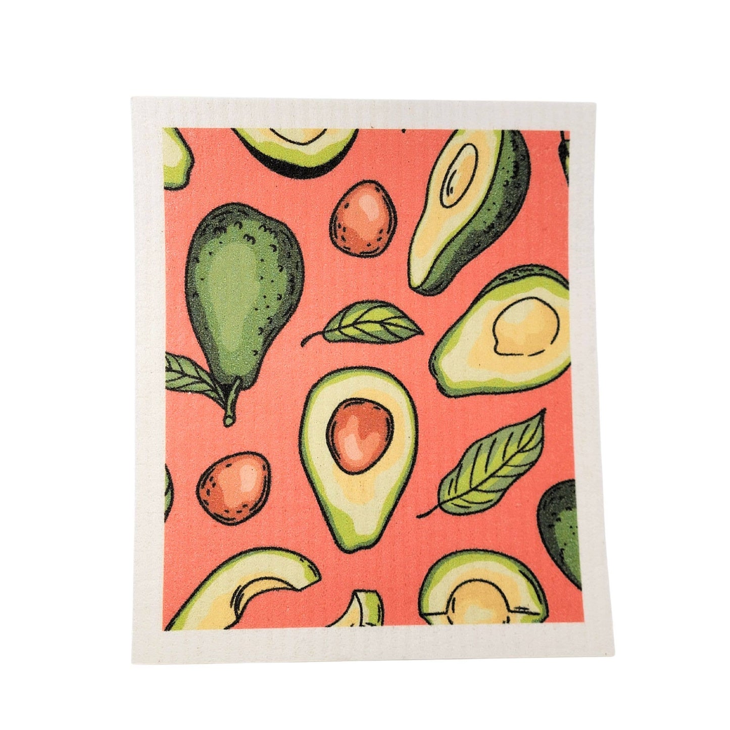 Driftless Studios - Coral Patterned Avocado Swedish Dishcloths - Sponge Cloths