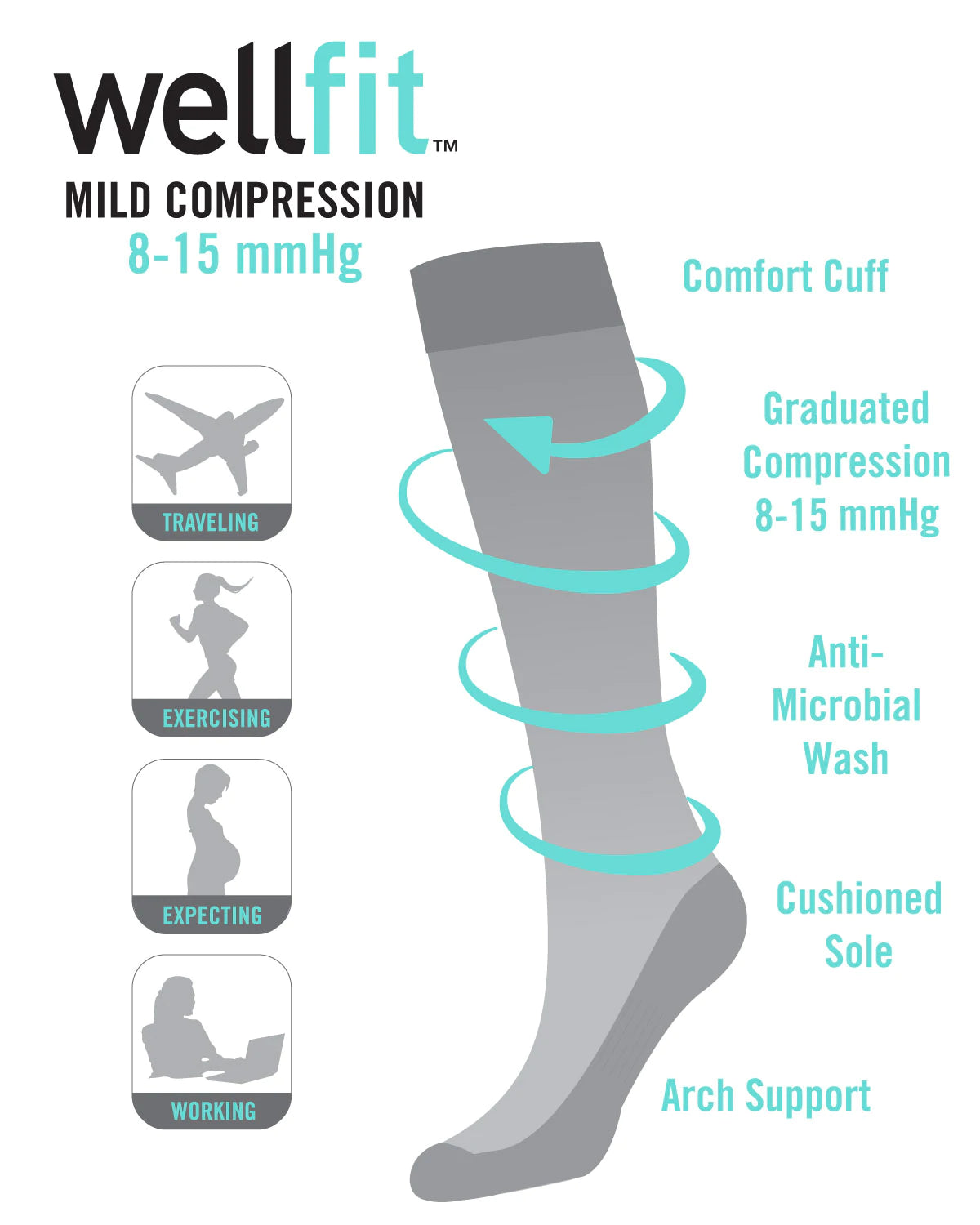 Compression Sock | Women's Bamboo Stripe | 2 options
