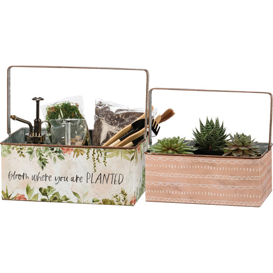 Garden Bin | Geometric Watercolor
