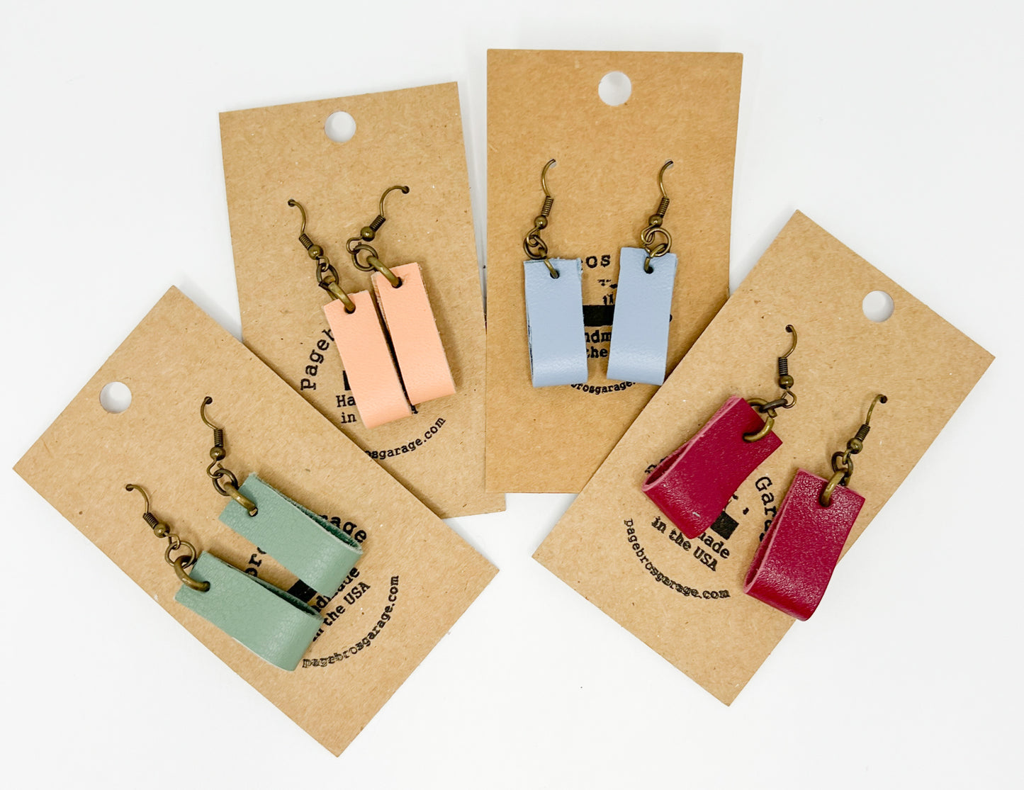 Leather Fold Earrings (multiple colors)