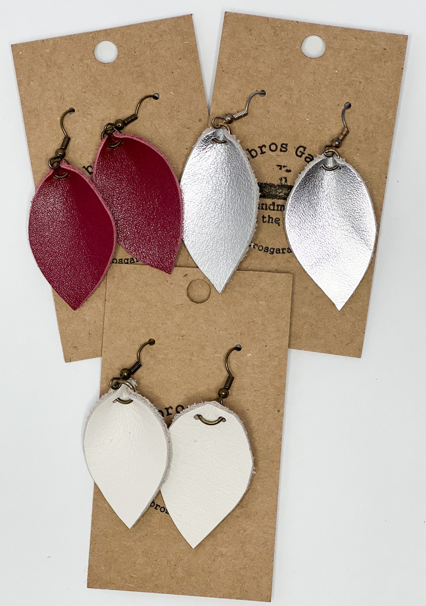 Leather Leaf Earrings (multiple color)