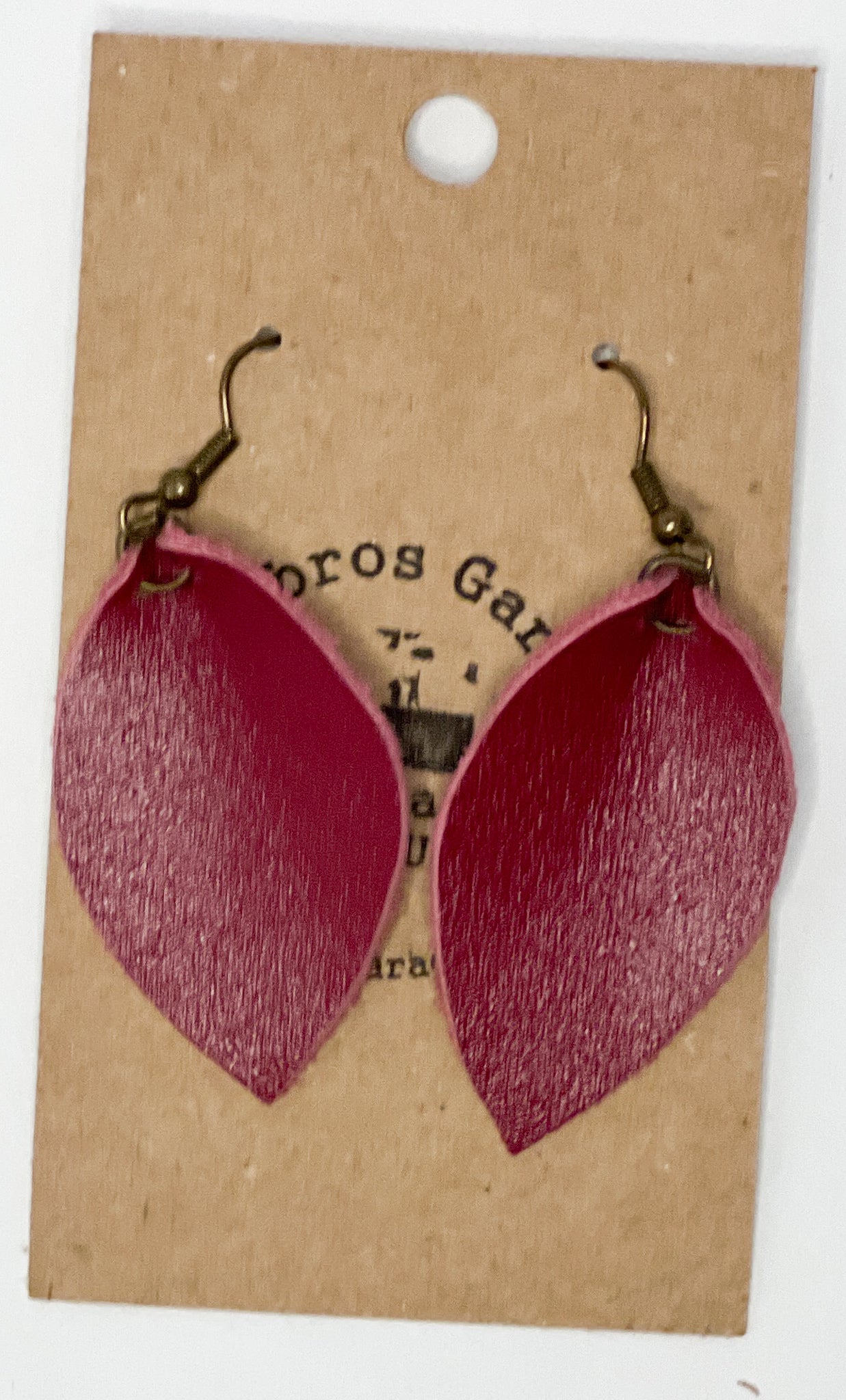 Leather Leaf Earrings (multiple color)
