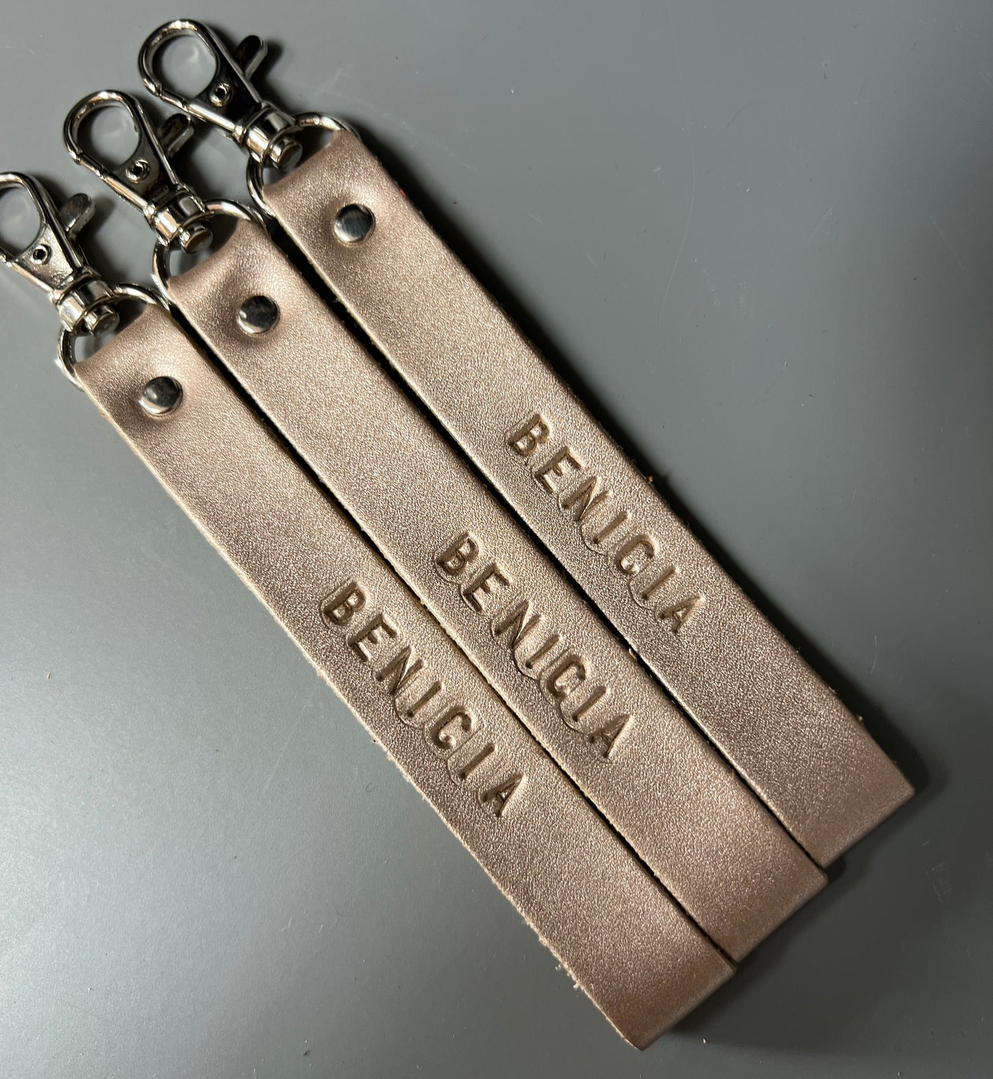 Benicia Leather Strap Keychain