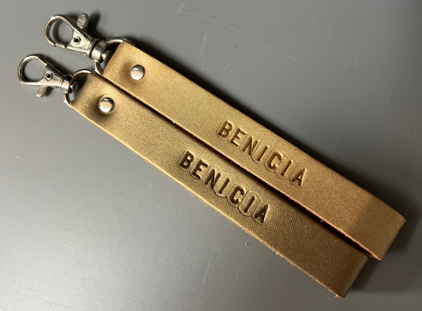 Benicia Leather Strap Keychain