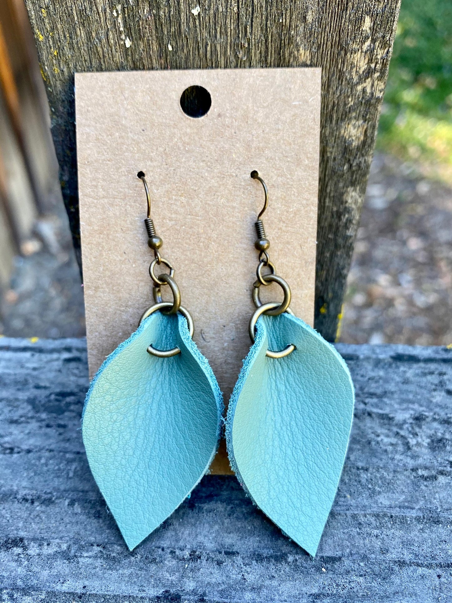 Leather Leaf Earrings (multiple color)