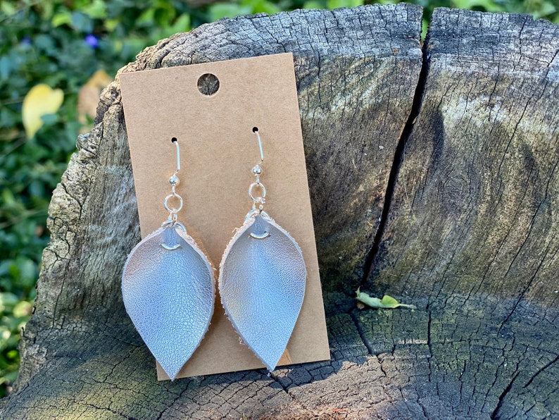 Leather Leaf Earrings (multiple color)