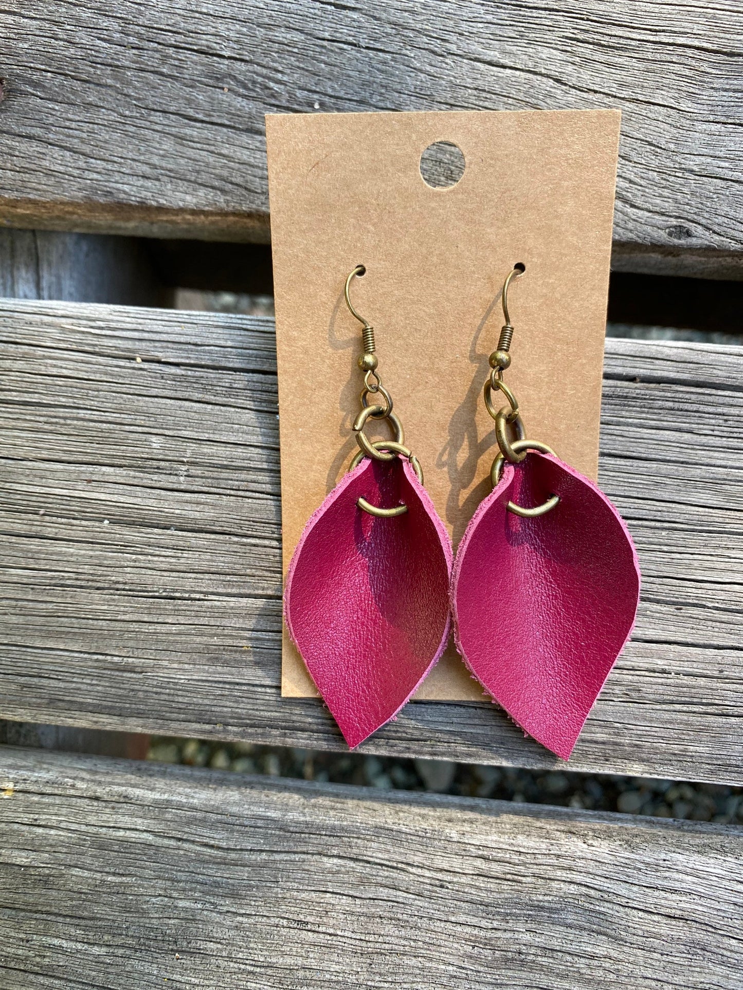 Leather Leaf Earrings (multiple color)